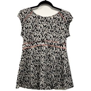Motherhood Maternity Floral Peplum Lightweight Blouse With Self Waist Tie